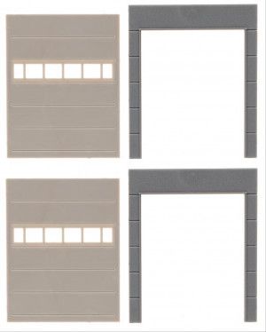 Industrial Building Wall Parts w/Up and Over Door (2) Kit