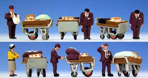 Japenese Lunch Vendors (6) with Carts Figure Set