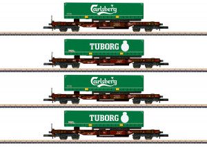 AAE KLV Carlsberg/Tuborg Container Wagon Set (4) VI