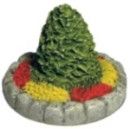 Platform circular flower bed with conical tree (2)
