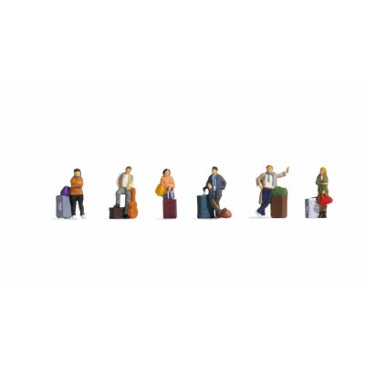 Passengers (7) with Modern Luggage Figure Set