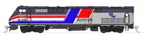 P42 Loco Amtrak PhIII Dash 8 w/50th Logo
