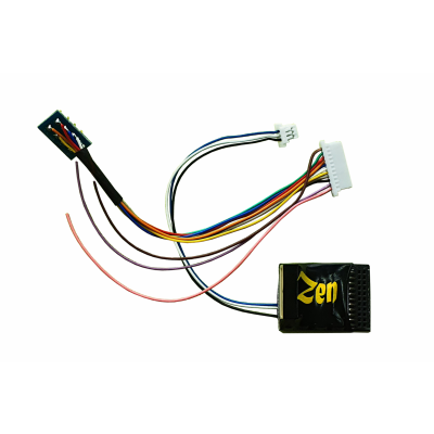 Zen Black Decoder: 21 pin MTC and 8 pin connection. 6 full power functions.