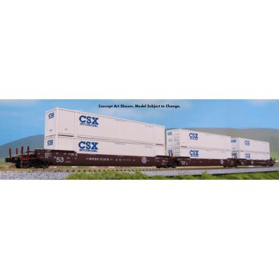 *Gunderson MAXI-IV 3 Unit Car BNSF 253806 CSX Containers
