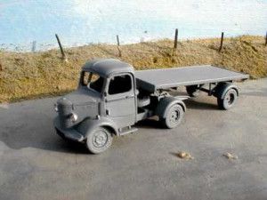 Bedford OSS Artic with Flatbed Trailer Whitemetal Kit