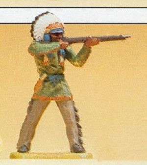 Native American Chief Standing with Gun Figure