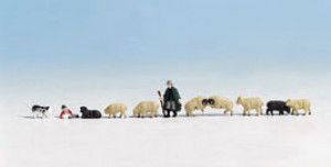 Shepherds (2) and Sheep (10) Figure Set