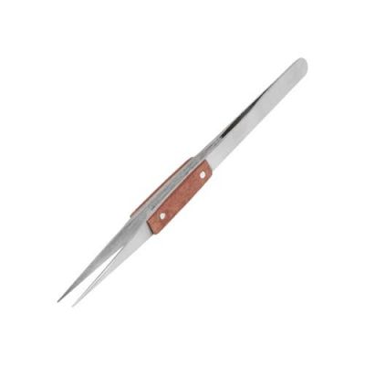 Fibre Grip Staright Tweezers 160mm with Diamond Cut Tips