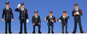 Japanese Railway Staff in Winter Uniform (6) Figure Set