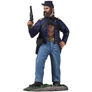Union Cavalry Officer Dismounted Standing Firing Pistol _1