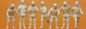 German Firemen in Action Circa 1985 (7) Unpainted Figures