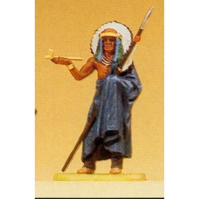 Native American Chief with Peace Pipe Figure