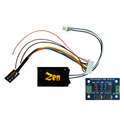 Zen Black Decoder. Midi-sized decoder with 8-pin harness. High Power. 6 Functions. Includes 1x ABC module