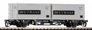 DR Flat Wagon w/2 x 20' Deutrans Container Load IV