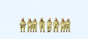Firemen Beige Uniform Seated Crew (8) Exclusive Figure Set