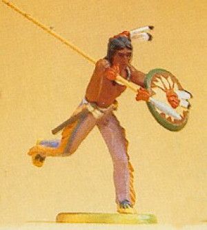 Native American Running with Spear Figure