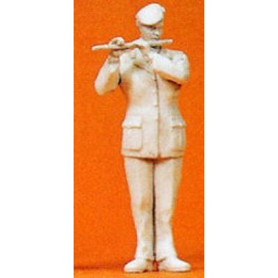 Military Musician Female Flute Player Unpainted Figure