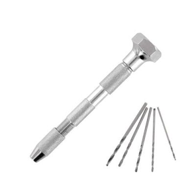 Pin Vice Double Ended/Swivel Top & 5 Drills