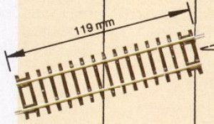 Rocoline (DG1) Diagonal Straight Track 119mm
