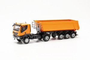 Iveco Trakker Dump Truck Semitrailer Orange