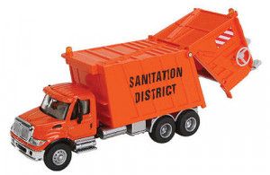 International 7600 Garbage Truck Sanitation District Orange
