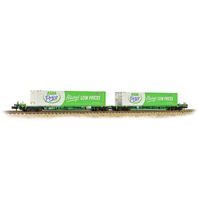 FIA Intermodal Bogie Wagons With 'ASDA' 45ft Containers [WL]