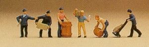 Delivery Men (6) with Loads Figure Set