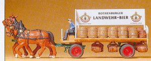 Horse Drawn Landwehr-Bier Barreled Beer Wagon