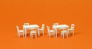 White Tables (2) and Chairs (8) Kit