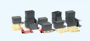 Pallets/Containers (12) with Pallet Trucks (2) Kit