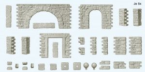 Quarrystone Walls with Doors & Arches Kit