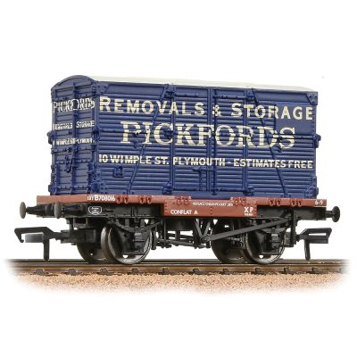 Conflat Wagon BR Bauxite (Early) With 'Pickfords' BD Container [WL]