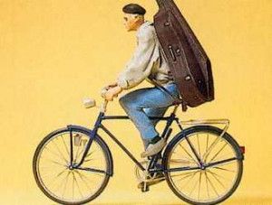 Student with Musical Instrument on Bicycle Figure Set