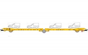 RENFE Correos Ladks 3 Axle Flat Wagon Citroen 2CV Load IV
