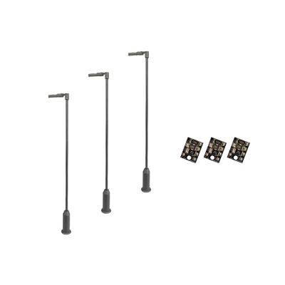 4mm Scale Modern Post Lamps - Grey (3 pack)