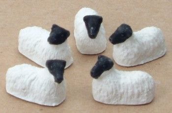 Five Blackface Sheep