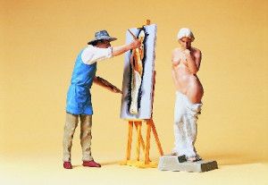 Artist with Model Figure Set