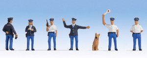 Dutch Policemen (6) & Dog Figure Set