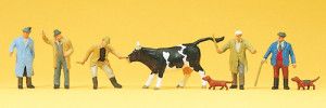 Cattle Traders (5) with Dogs (2) & Cow Exclusive Figure Ser