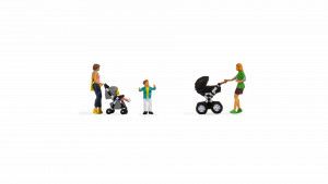 Mothers with Children & Modern Buggies (2) Figure Set
