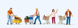 Shoppers with Trolleys (4) Exclusive Figure Set