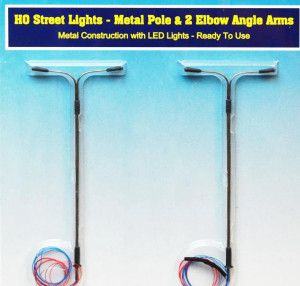 US Street Light Metal Pole w/2 Elbow Arms (2)