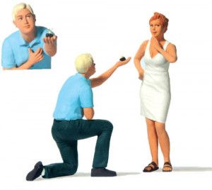 Marriage Proposal with Ring Figure Set