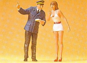 Enquiry Clerk and Girl Figure Set
