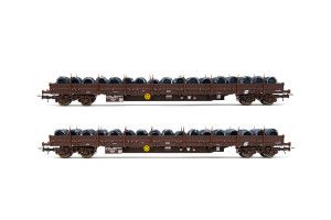 OBB Res Bogie Flat Wagon w/Wire Coil Load Set (2) V