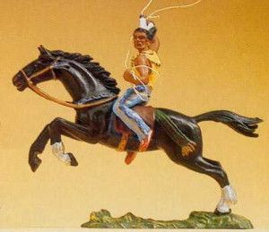 Native American Riding with Lasso Figure