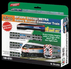 MP36PH Chicago Metra Gallery Bi-Level Commuter Train