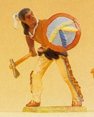 Native American Marching with Tomahawk Figure