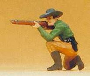 Cowboy Kneeling with Gun Figure