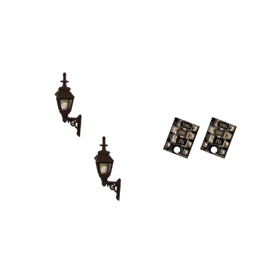 4mm Scale Gas Wall Lamps – Black (2 pack)